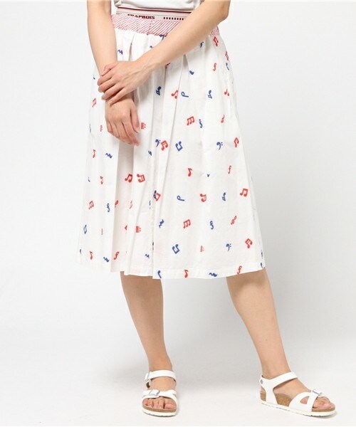 FRAPBOIS（フラボア）の「ノウトーツ（スカート・レディース・ホワイト/ネイビー・0/1）」の6枚目の写真