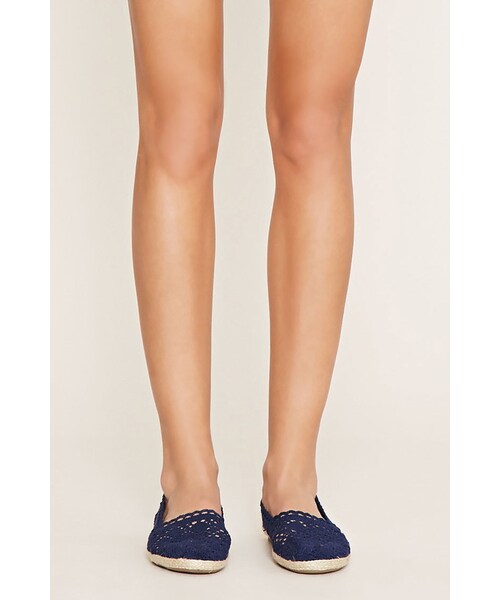 FOREVER 21(フォーエバー トゥエンティーワン)の「FOREVER 21 crochet espadrille flats(シューズ・レディース・Black/Pink/White/Blue・5.5/6/6.5/7/7.5/8/8.5/9/10)」の7枚目の写真