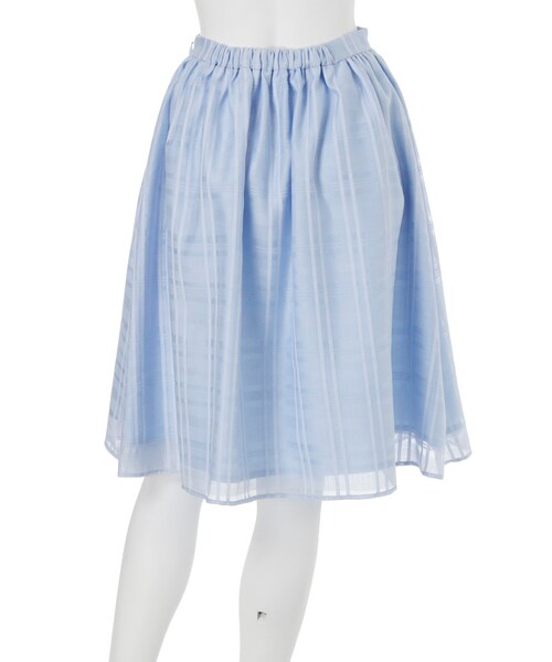 MERCURYDUO（マーキュリーデュオ）の「【DUO】 オーガンジーチェックスカート（スカート・レディース・オフホワイト/ライトオレンジ/アイスブルー・F）」の14枚目の写真