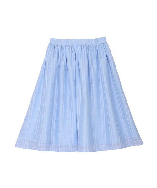 MERCURYDUO（マーキュリーデュオ）の「【DUO】 オーガンジーチェックスカート（スカート・レディース・オフホワイト/ライトオレンジ/アイスブルー・F）」の2枚目の写真