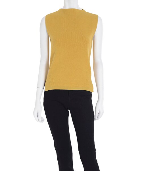 MERCURYDUO（マーキュリーデュオ）の「【BSC】 サイドスリットボトルネックノースリニット（トップス・レディース・オフホワイト/ブラック/ベビーピンク/オレンジ/イエロー/アイスブルー）」の4枚目の写真