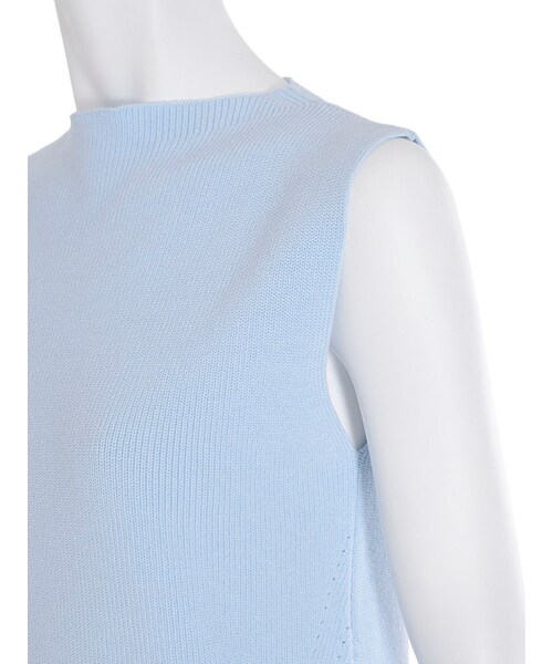 MERCURYDUO（マーキュリーデュオ）の「【BSC】 サイドスリットボトルネックノースリニット（トップス・レディース・オフホワイト/ブラック/ベビーピンク/オレンジ/イエロー/アイスブルー）」の16枚目の写真