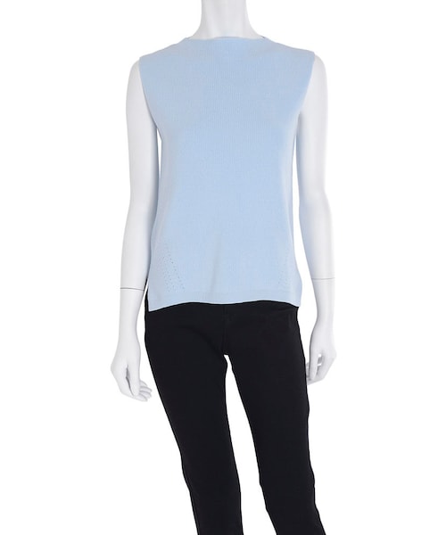 MERCURYDUO（マーキュリーデュオ）の「【BSC】 サイドスリットボトルネックノースリニット（トップス・レディース・オフホワイト/ブラック/ベビーピンク/オレンジ/イエロー/アイスブルー）」の3枚目の写真