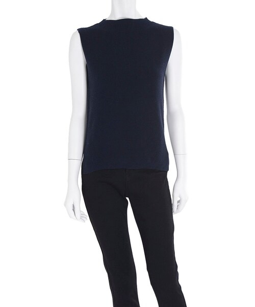 MERCURYDUO（マーキュリーデュオ）の「【BSC】 サイドスリットボトルネックノースリニット（トップス・レディース・オフホワイト/ブラック/ベビーピンク/オレンジ/イエロー/アイスブルー）」の2枚目の写真