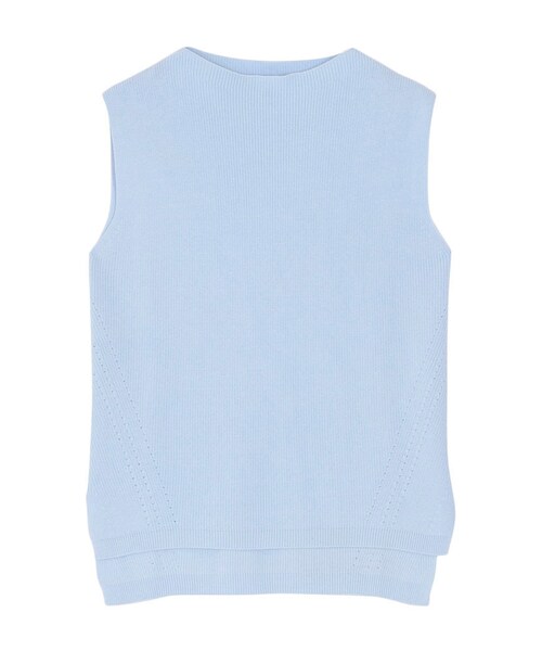 MERCURYDUO（マーキュリーデュオ）の「【BSC】 サイドスリットボトルネックノースリニット（トップス・レディース・オフホワイト/ブラック/ベビーピンク/オレンジ/イエロー/アイスブルー）」の18枚目の写真