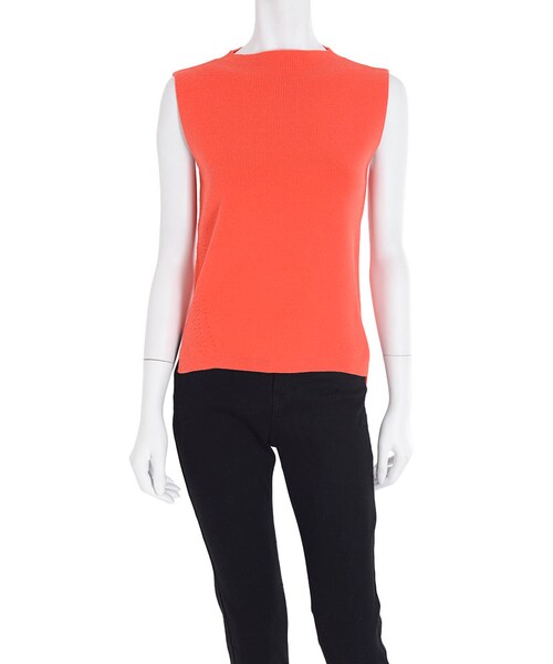 MERCURYDUO（マーキュリーデュオ）の「【BSC】 サイドスリットボトルネックノースリニット（トップス・レディース・オフホワイト/ブラック/ベビーピンク/オレンジ/イエロー/アイスブルー）」の6枚目の写真