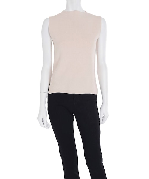 MERCURYDUO（マーキュリーデュオ）の「【BSC】 サイドスリットボトルネックノースリニット（トップス・レディース・オフホワイト/ブラック/ベビーピンク/オレンジ/イエロー/アイスブルー）」の5枚目の写真