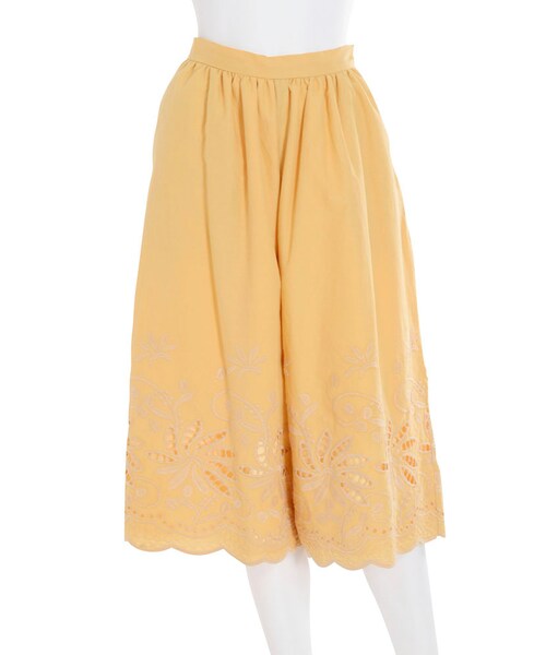 MERCURYDUO（マーキュリーデュオ）の「【DUO】 カットワークガウチョパンツ（パンツ・レディース・オフホワイト/ブラック/オレンジ/イエロー）」の3枚目の写真