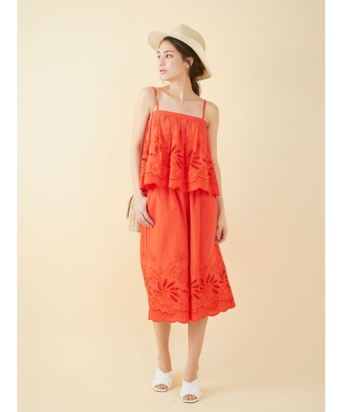 MERCURYDUO（マーキュリーデュオ）の「【DUO】 カットワークガウチョパンツ（パンツ・レディース・オフホワイト/ブラック/オレンジ/イエロー）」の13枚目の写真