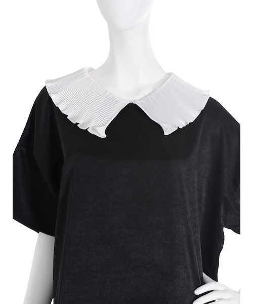 merry jenny（メリージェニー）の「プリーツ×フリルワンピース（ワンピース/ドレス・レディース・オフホワイト/ブラック/ピンク・F）」の9枚目の写真