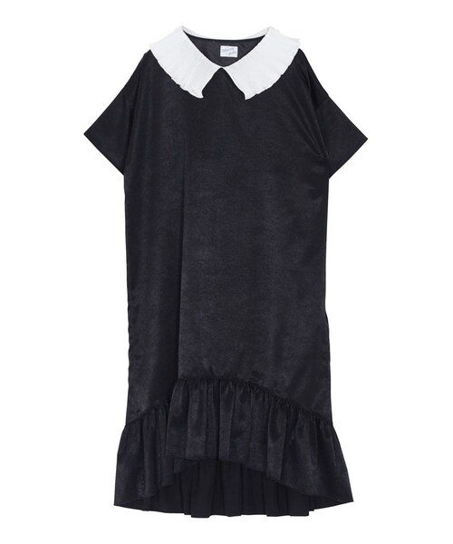 merry jenny（メリージェニー）の「プリーツ×フリルワンピース（ワンピース/ドレス・レディース・オフホワイト/ブラック/ピンク・F）」の2枚目の写真