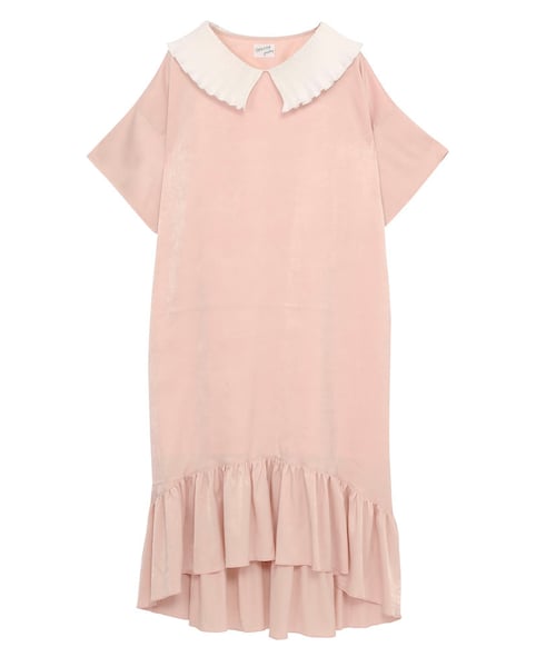 merry jenny（メリージェニー）の「プリーツ×フリルワンピース（ワンピース/ドレス・レディース・オフホワイト/ブラック/ピンク・F）」の3枚目の写真