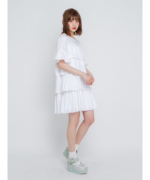 merry jenny（メリージェニー）の「フレアAラインワンピース（ワンピース/ドレス・レディース・オフホワイト/グレー/ネイビー・F）」の5枚目の写真