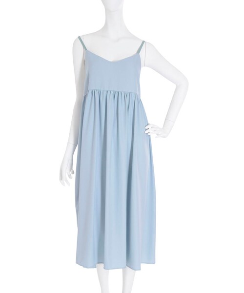 merry jenny（メリージェニー）の「バックプリーツキャミワンピース（ワンピース/ドレス・レディース・グレー/アイスブルー・F）」の6枚目の写真