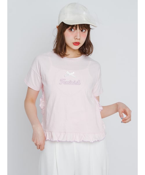 merry jenny(メリージェニー)の「チュールリボンcap(帽子・レディース・オフホワイト/グレー/ピンク・F)」の8枚目の写真