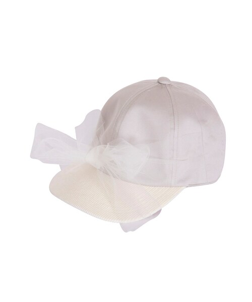 merry jenny(メリージェニー)の「チュールリボンcap(帽子・レディース・オフホワイト/グレー/ピンク・F)」の2枚目の写真