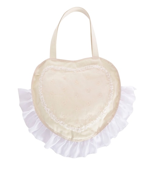 merry jenny（メリージェニー）の「ハートフリルトート（バッグ・レディース・アイボリー/ブラック/ピンク・F）」の2枚目の写真