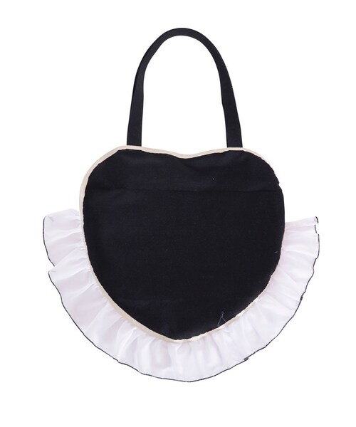 merry jenny（メリージェニー）の「ハートフリルトート（バッグ・レディース・アイボリー/ブラック/ピンク・F）」の6枚目の写真