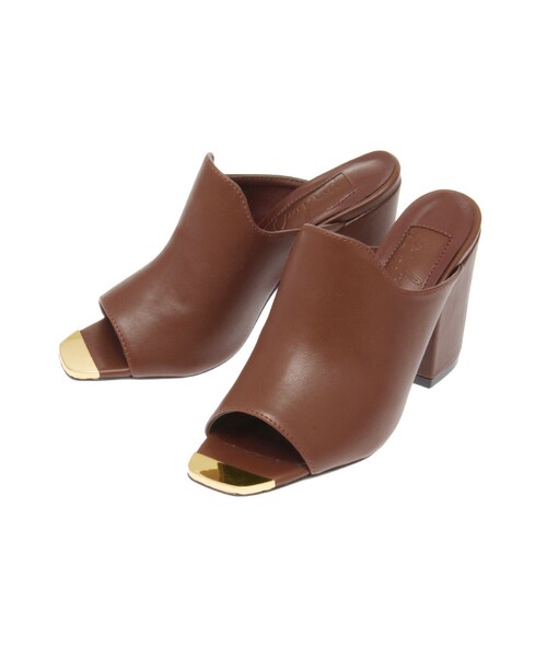 Ungrid（アングリッド）の「スクエアオープントゥサンダル（シューズ・レディース・ブラック/ブラウン・S/M/L）」の4枚目の写真