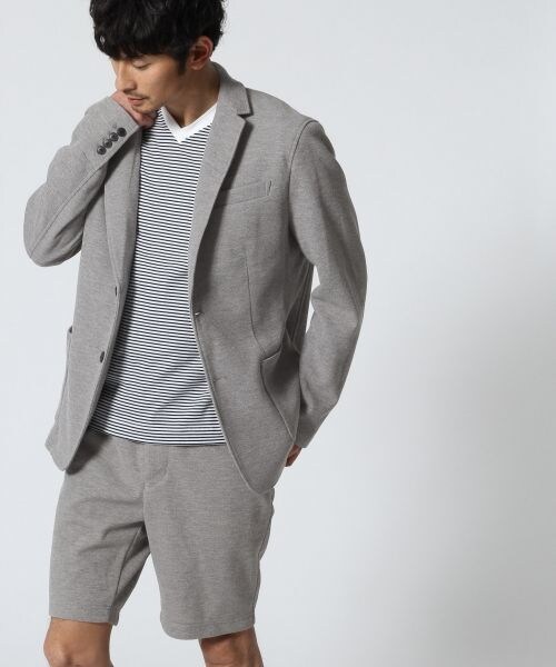 BLISS POINT（ブリスポイント）の「カノコテーラードジャケット（ジャケット/アウター・メンズ・ブラック/グレー・M）」の2枚目の写真