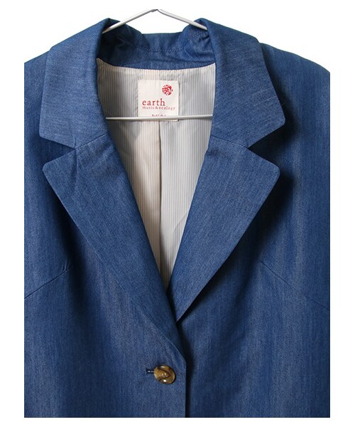 earth music&ecology（アースミュージックアンドエコロジー）の「＜WEB限定大きな・小さなサイズ＞デニムドロップチェスターコート（ジャケット/アウター・インディゴ・L）」の5枚目の写真