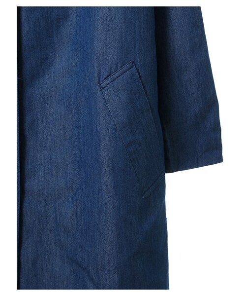 earth music&ecology（アースミュージックアンドエコロジー）の「＜WEB限定大きな・小さなサイズ＞デニムドロップチェスターコート（ジャケット/アウター・インディゴ・L）」の6枚目の写真