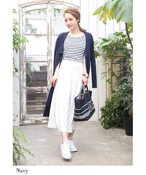 Rocotta by MOERY（ロコッタ）の「Rocotta(ロコッタ) ドロップショルダーコーディガン（カーディガン/ボレロ・レディース・ホワイト/ペールグレー/アイスブルー/スモーキーピンク/ネイビー・FREE）」の21枚目の写真