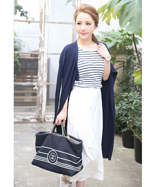 Rocotta by MOERY（ロコッタ）の「Rocotta(ロコッタ) ドロップショルダーコーディガン（カーディガン/ボレロ・レディース・ホワイト/ペールグレー/アイスブルー/スモーキーピンク/ネイビー・FREE）」の22枚目の写真