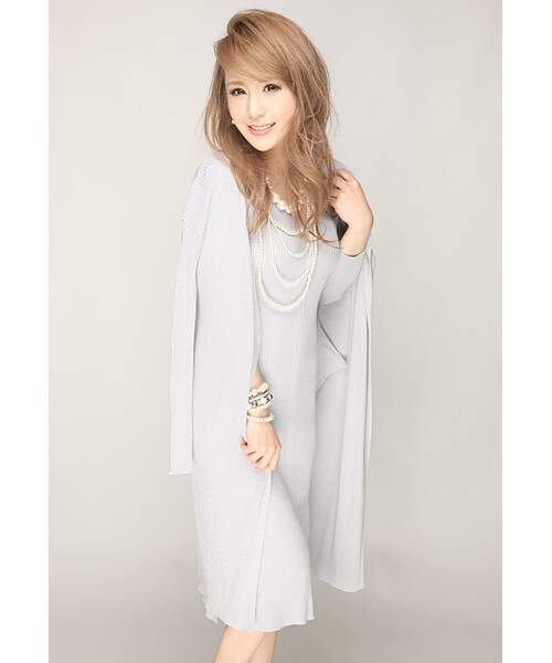 Rocotta by MOERY（ロコッタ）の「Rocotta(ロコッタ) ドロップショルダーコーディガン（カーディガン/ボレロ・レディース・ホワイト/ペールグレー/アイスブルー/スモーキーピンク/ネイビー・FREE）」の11枚目の写真