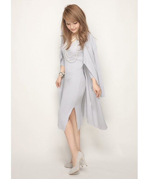 Rocotta by MOERY（ロコッタ）の「Rocotta(ロコッタ) ドロップショルダーコーディガン（カーディガン/ボレロ・レディース・ホワイト/ペールグレー/アイスブルー/スモーキーピンク/ネイビー・FREE）」の13枚目の写真