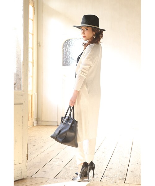 Rocotta by MOERY（ロコッタ）の「Rocotta(ロコッタ) ドロップショルダーコーディガン（カーディガン/ボレロ・レディース・ホワイト/ペールグレー/アイスブルー/スモーキーピンク/ネイビー・FREE）」の7枚目の写真