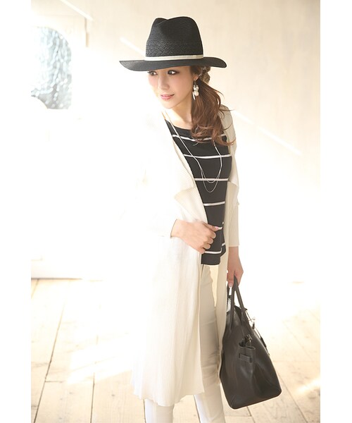 Rocotta by MOERY（ロコッタ）の「Rocotta(ロコッタ) ドロップショルダーコーディガン（カーディガン/ボレロ・レディース・ホワイト/ペールグレー/アイスブルー/スモーキーピンク/ネイビー・FREE）」の9枚目の写真