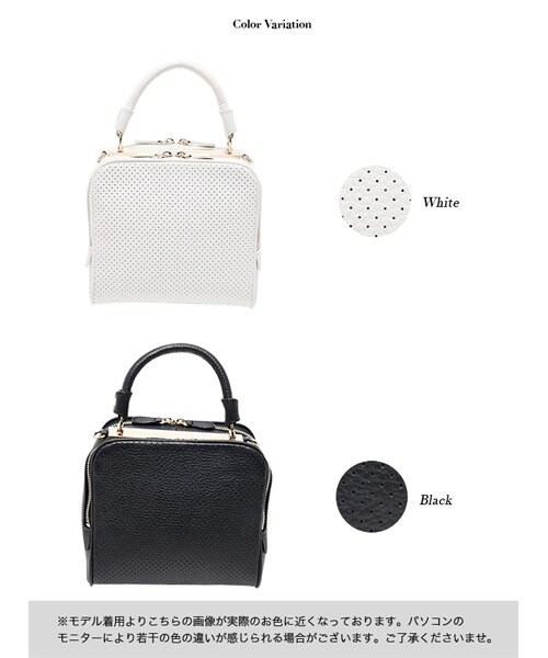 Rocotta by MOERY（ロコッタ）の「ミニスクエアバッグ（ハンドバッグ・レディース・ホワイト/ブラック・FREE）」の3枚目の写真