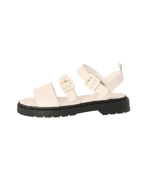 w closet(ダブルクローゼット)の「ストラップサンダル(シューズ・レディース・ホワイト/ブラック・M/L)」の3枚目の写真