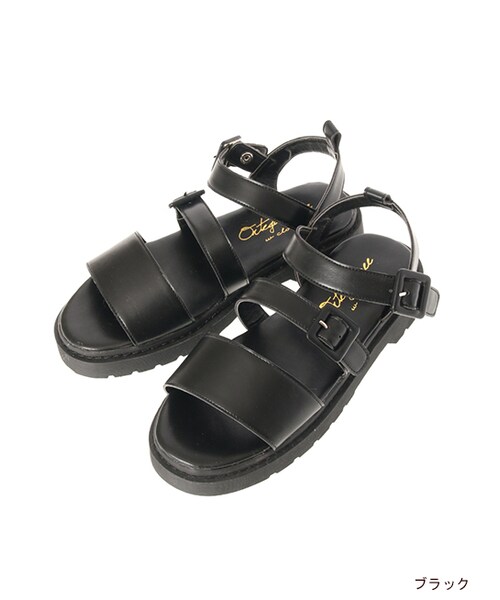 w closet(ダブルクローゼット)の「ストラップサンダル(シューズ・レディース・ホワイト/ブラック・M/L)」の2枚目の写真