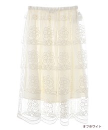 w closet | 刺繍チュールレーススカート(スカート)