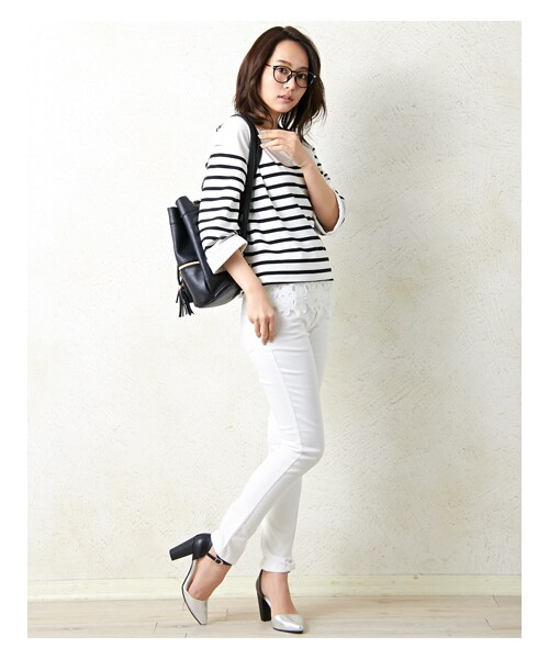 INGNI（イング）の「裾レースタンクアンサンブル／TOPS（トップス・レディース・ｵﾌｸﾛ/ｽﾄﾗｲﾌﾟ/ﾎﾞｰﾀﾞｰ・M）」の8枚目の写真