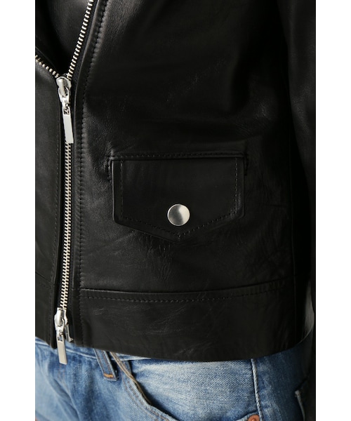 NILI LOTAN ブラック レザーライダースジャケット XS アパルトモン