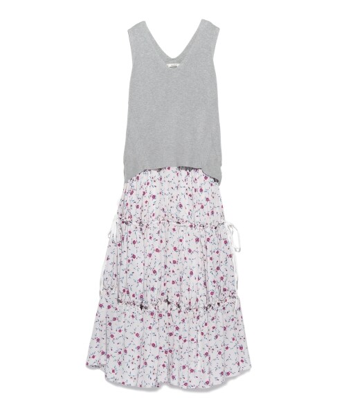 SNIDEL（スナイデル）の「ニットベストコンビワンピース（ニットワンピース・レディース・WHT/GRY/BLK・F）」の2枚目の写真