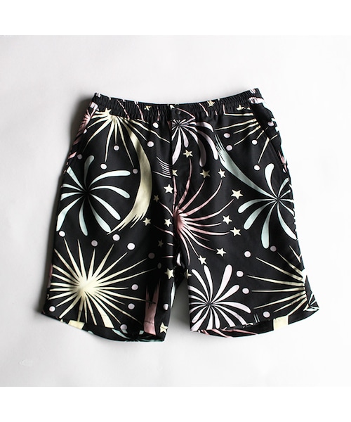 SASQUATCHfabrix.（サスクワァッチファブリックス）の「Fire Works Aloha Shorts（パンツ・Black x Yellow/Black x Crazy Color・S/M/L）」の2枚目の写真
