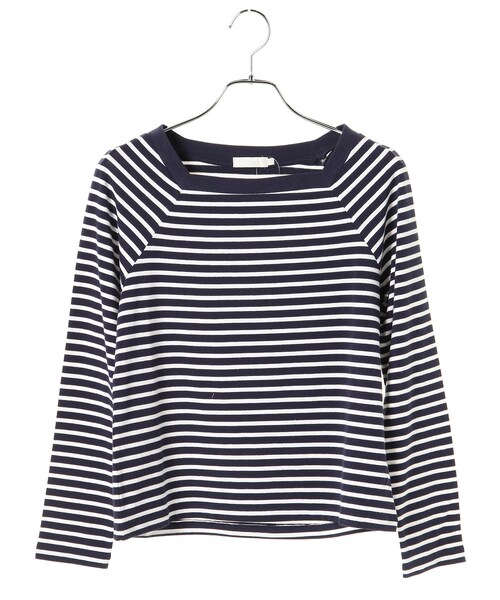 earth music&ecology(アースミュージックアンドエコロジー)の「<WEB限定大きな・小さなサイズ>スクエアネックボーダープルオーバー(トップス・アイボリー/ブラック/ライトピンク/ミント/サックスブルー/ネイビー・XS/L)」の6枚目の写真