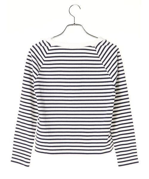 earth music&ecology(アースミュージックアンドエコロジー)の「<WEB限定大きな・小さなサイズ>スクエアネックボーダープルオーバー(トップス・アイボリー/ブラック/ライトピンク/ミント/サックスブルー/ネイビー・XS/L)」の8枚目の写真