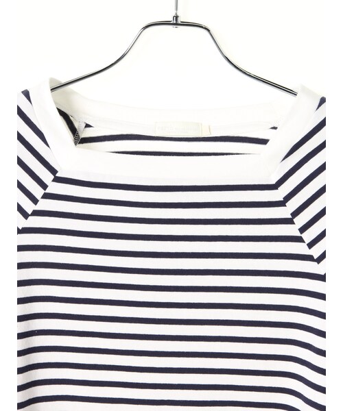 earth music&ecology(アースミュージックアンドエコロジー)の「<WEB限定大きな・小さなサイズ>スクエアネックボーダープルオーバー(トップス・アイボリー/ブラック/ライトピンク/ミント/サックスブルー/ネイビー・XS/L)」の9枚目の写真