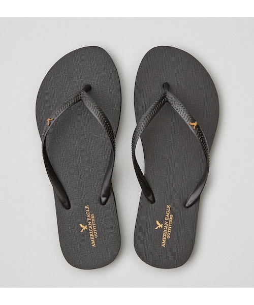 American Eagle（アメリカンイーグル）の「AEOフリップフロップ（ビーチサンダル・レディース・ブラック/ヘザーグレー/シルバー/レド/ホワイト/ブルー/バーガンディー・S/M/L）」の2枚目の写真