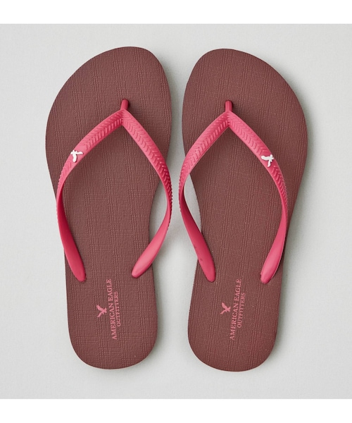 American Eagle（アメリカンイーグル）の「AEOフリップフロップ（ビーチサンダル・レディース・ブラック/ヘザーグレー/シルバー/レド/ホワイト/ブルー/バーガンディー・S/M/L）」の5枚目の写真