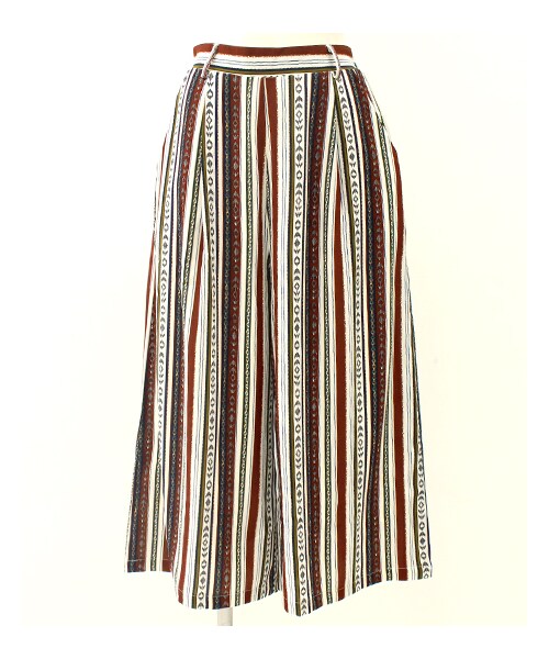 ANAP（アナップ）の「エスニック柄ロングガウチョパンツ【別売りSETUP】（パンツ・レディース・ブラウン/ブラック・one size）」の2枚目の写真