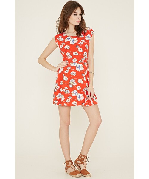 FOREVER 21(フォーエバー トゥエンティーワン)の「FOREVER 21 abstract floral print dress(ワンピース・レディース・Red・S/M/L)」の5枚目の写真