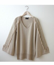 AULA | AULA　LINEN FRINGE KNIT(ニット/セーター)