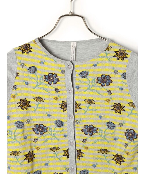 Usagi pour toi（ウサギプゥトワ）の「ANTIPAST ソックスニットカーディガン（その他・0083 YELLOW MIX/0067 SEPIA GREEN・1）」の3枚目の写真