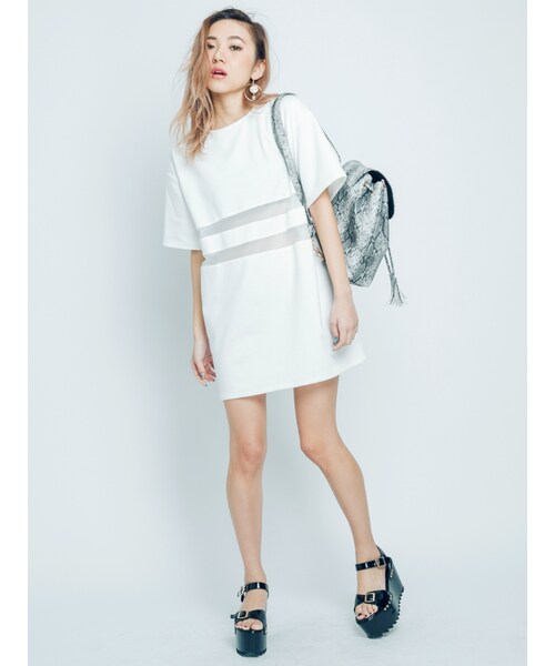 EVRIS(エヴリス)の「【RC限定】コンビラインカットワンピ(ワンピース/ドレス・レディース・ホワイト/ブラック・F)」の5枚目の写真